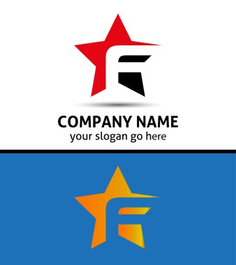Alfabetik Logo tasarım kavramları. F harfi