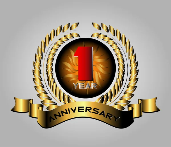 Celebrating 1 Years Anniversary Retro Label — Stock Vector