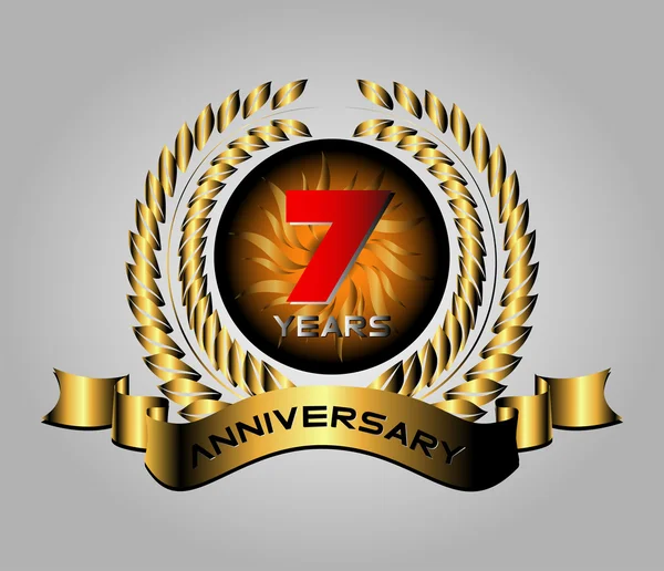 7 años Celebración Etiqueta aniversario — Vector de stock