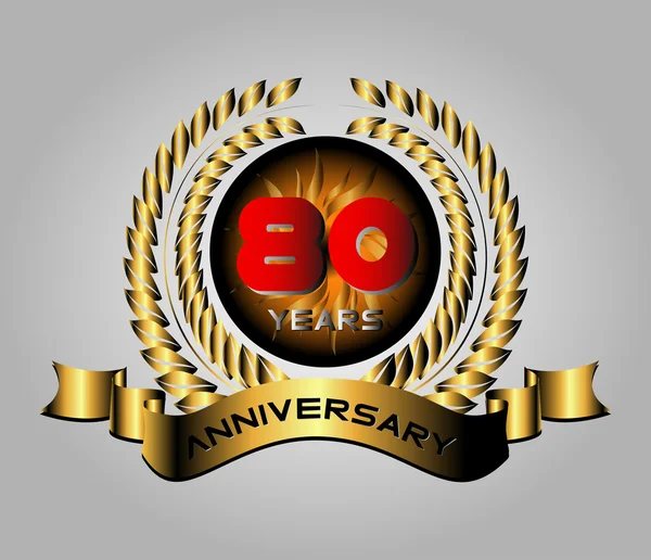 80 year birthday celebration, 80th anniversary  —  Vetores de Stock