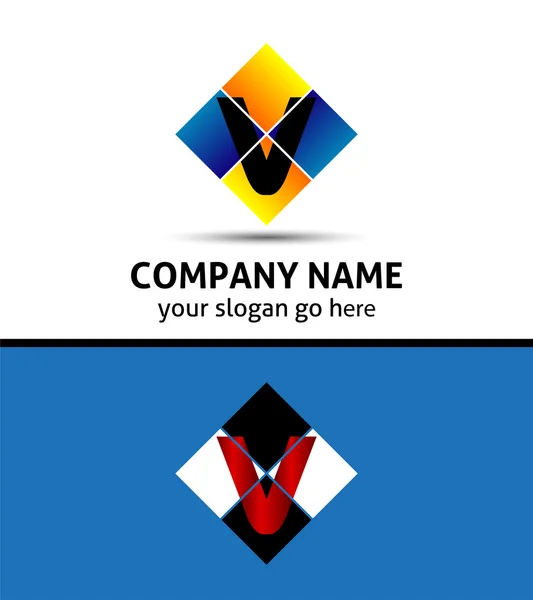 Conceptos alfabéticos de diseño de logotipos. Letra V — Vector de stock