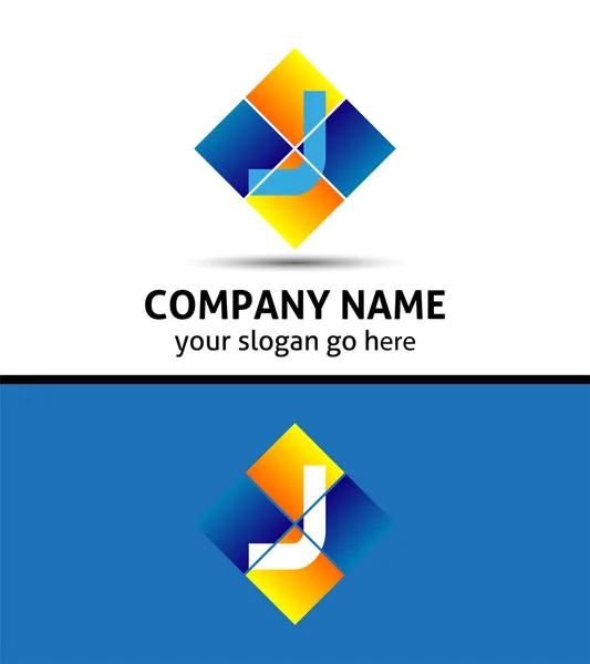 Carta J Modelo de ícone do logotipo da empresa — Vetor de Stock