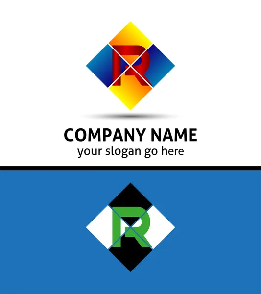 Alfabeto Simboli ed elementi della lettera R, un tale logo — Vettoriale Stock