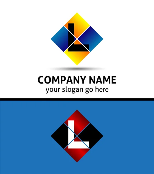 Alfabe Logo tasarım kavramları. L harfi — Stok Vektör