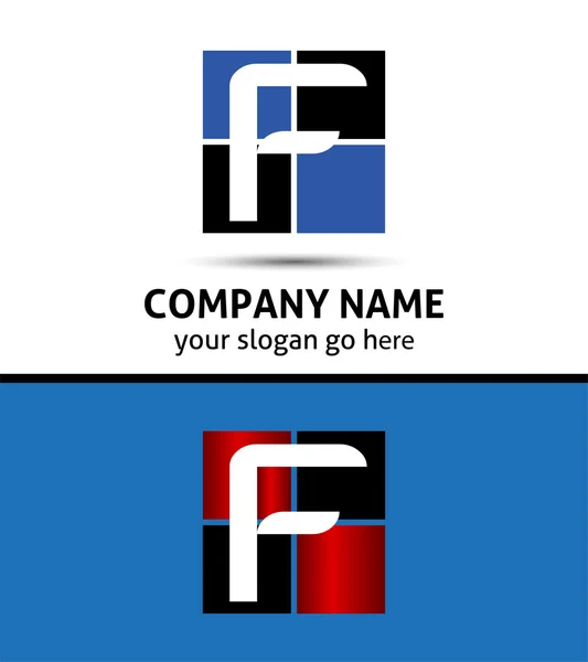 F harfi logo tasarım şablonu elementleri — Stok Vektör