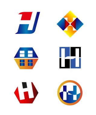 H harfi logo simge şablonu