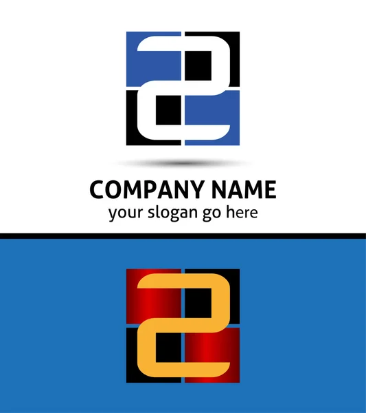 Abstracte pictogrammen voor nummer 2 logo — Stockvector