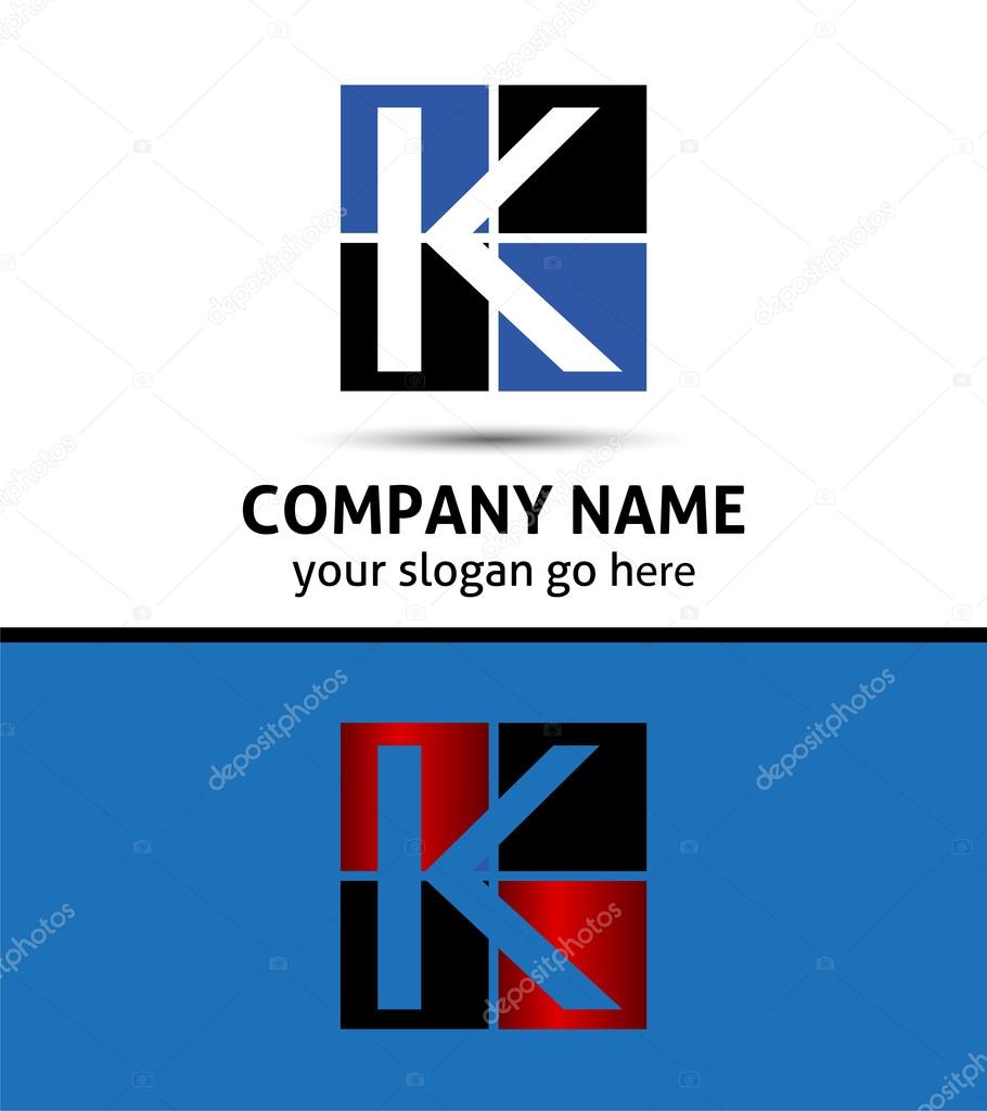 Vector illustration of abstract icons based on the letter K logo