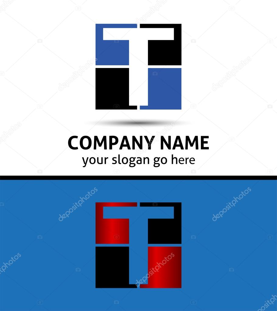 Letter T logo symbol template elements