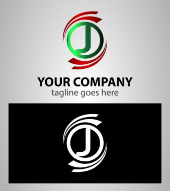 Harf J şirket logo simge şablon seti
