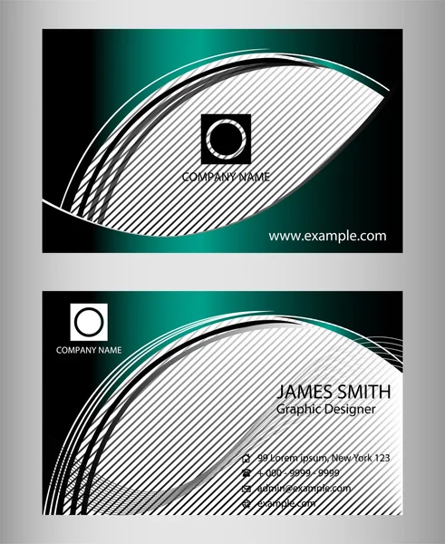 Stylish blue and white business card template — Stock Vector