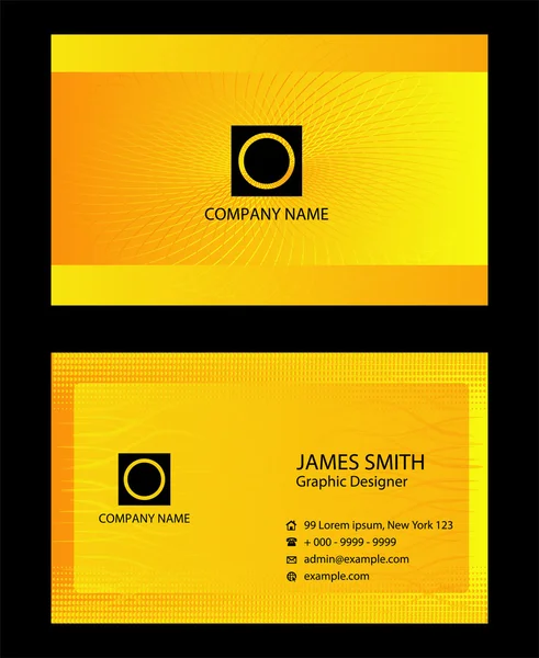 Conjunto de cartões comerciais amarelos — Vetor de Stock
