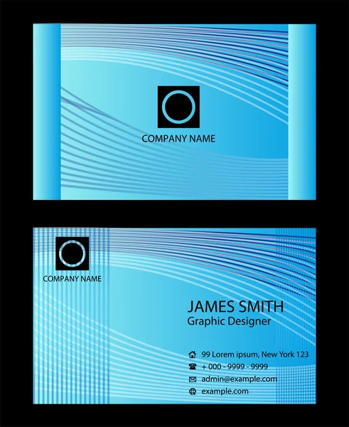 Business card black and blue — Stock Vector