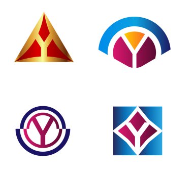 Olağandışı mektuplar y Set vektör çizim