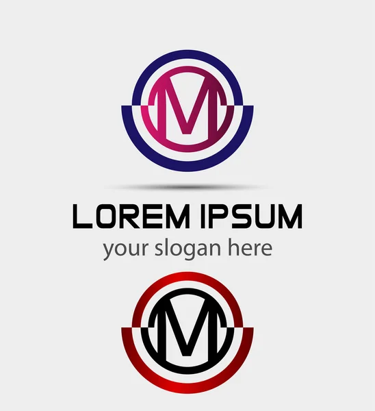 Mektup m logosu simgesi tasarım şablonu öğeleri. Vektör renk işareti — Stok Vektör