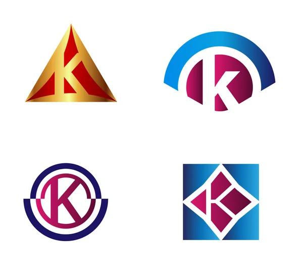 Vektorillustration abstrakter Symbole basierend auf dem Buchstaben k — Stockvektor