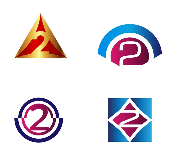 Anzahl logo design.Anzahl zwei logo — Stockvektor