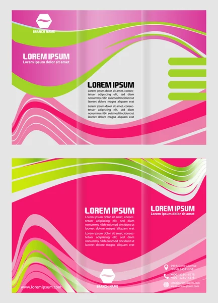 Wektor nowoczesne składanej broszury szablon projektu z różowym tle — Wektor stockowy