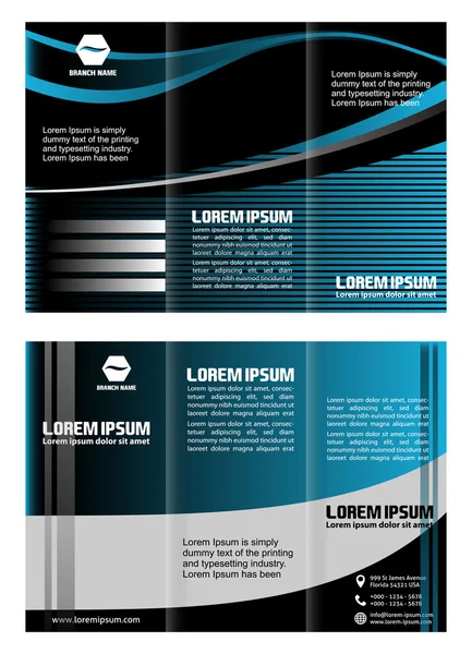 Tri-fold tecnologia Stile Brochure Layout Design Template — Vettoriale Stock