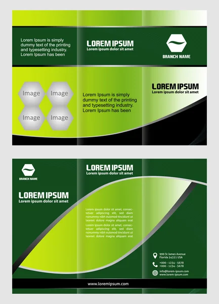 Tri fold business brochure modello di design — Vettoriale Stock