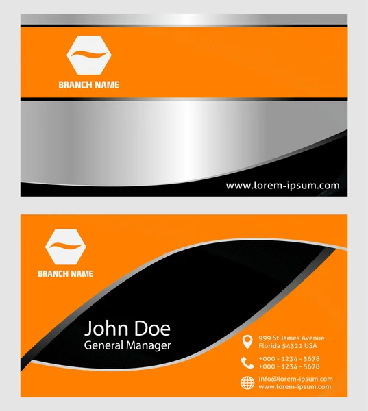 Design moderne de carte de visite Orange — Image vectorielle