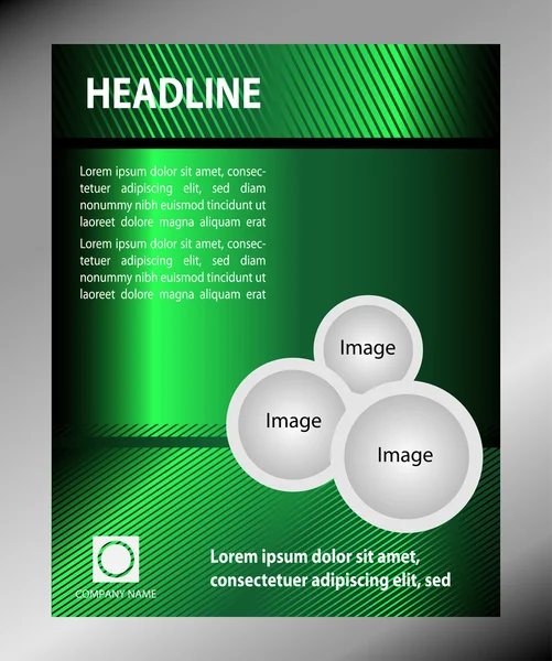 Green Flyer template design — Stock Vector