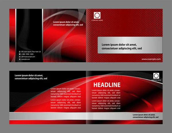 Brochure vettoriali rosse copertina libretto design modelli collezione — Vettoriale Stock