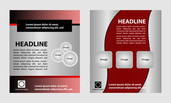 Rode vector brochure boekje dekking ontwerp templates-collectie — Stockvector