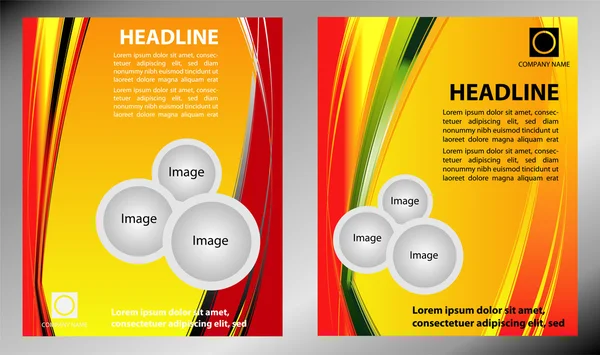 Red vector brochure  booklet cover design templates collection — Stock Vector