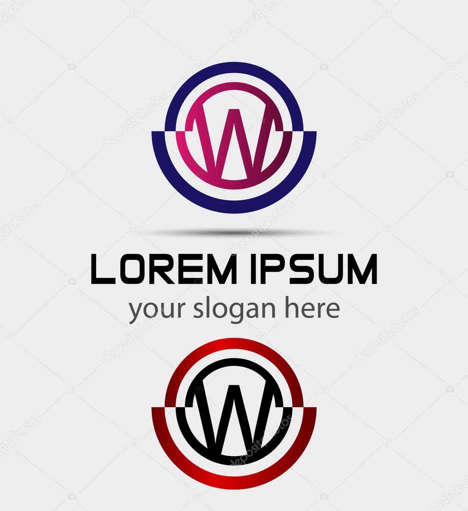 Abstract letter w logo
