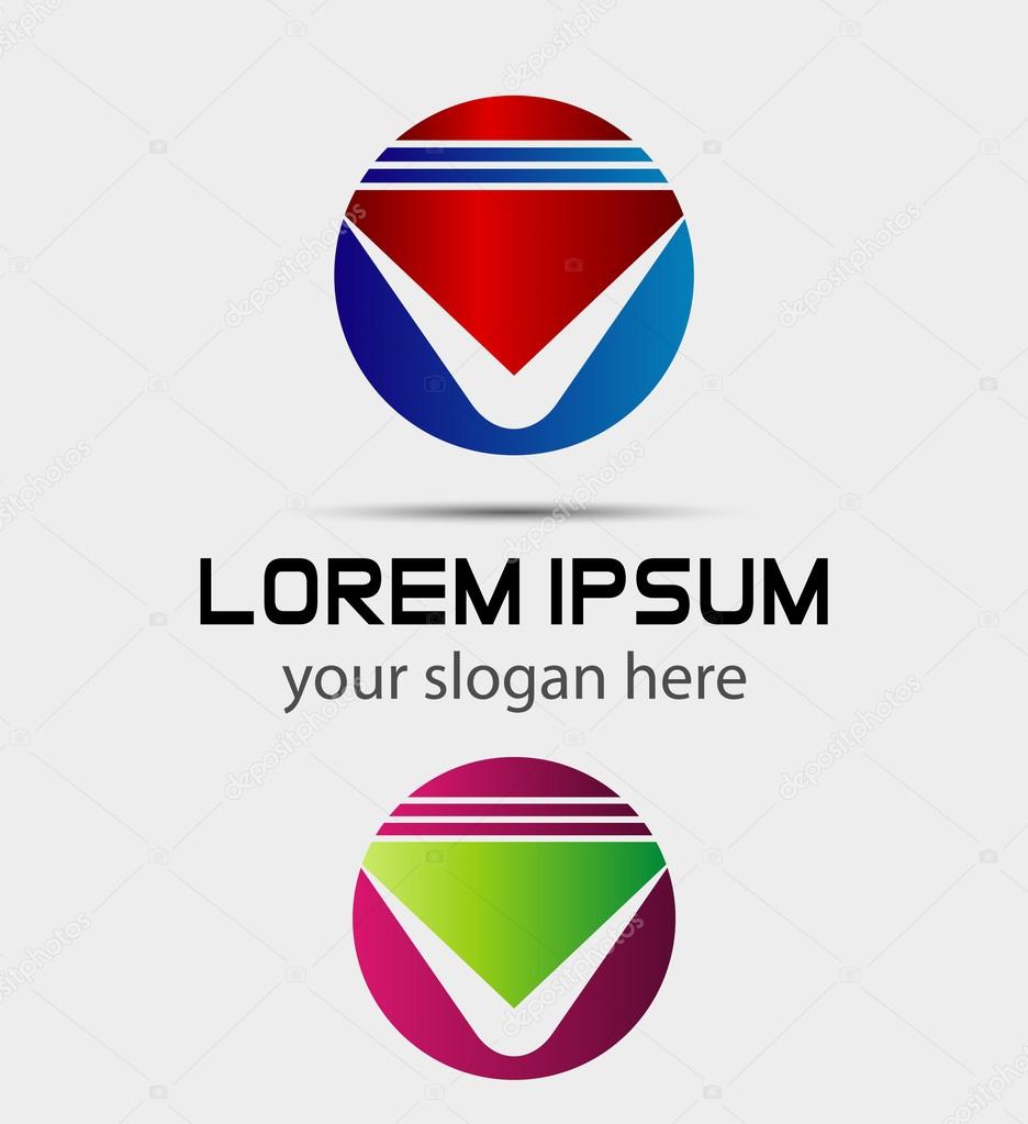 Logo letter V. Round Vector design for your company