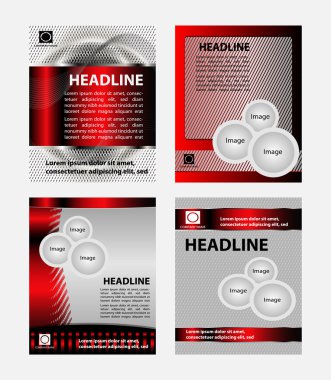Red vector brochure  booklet cover design templates collection clipart