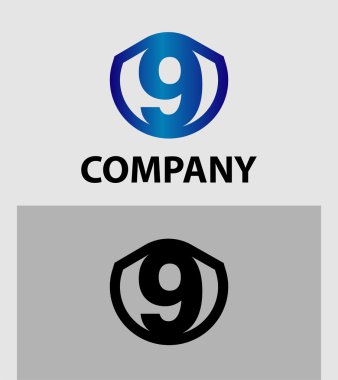 Soyut 9 numara logo sembol simgesini ayarla