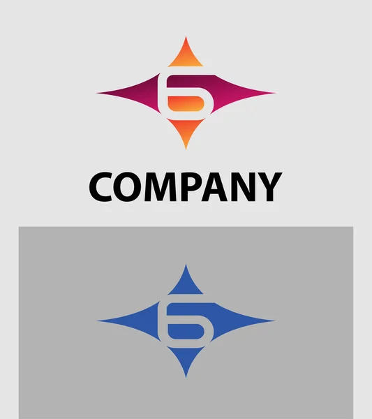 Nummer zes 6 logo pictogram — Stockvector