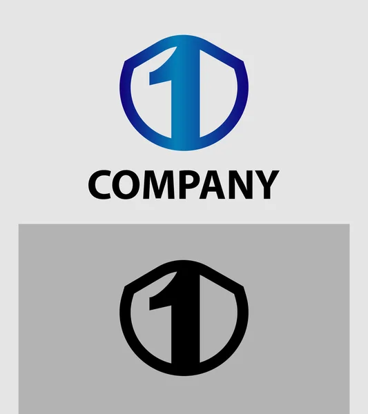 Abstracte nummer 1 logo symboolpictogram instellen — Stockvector
