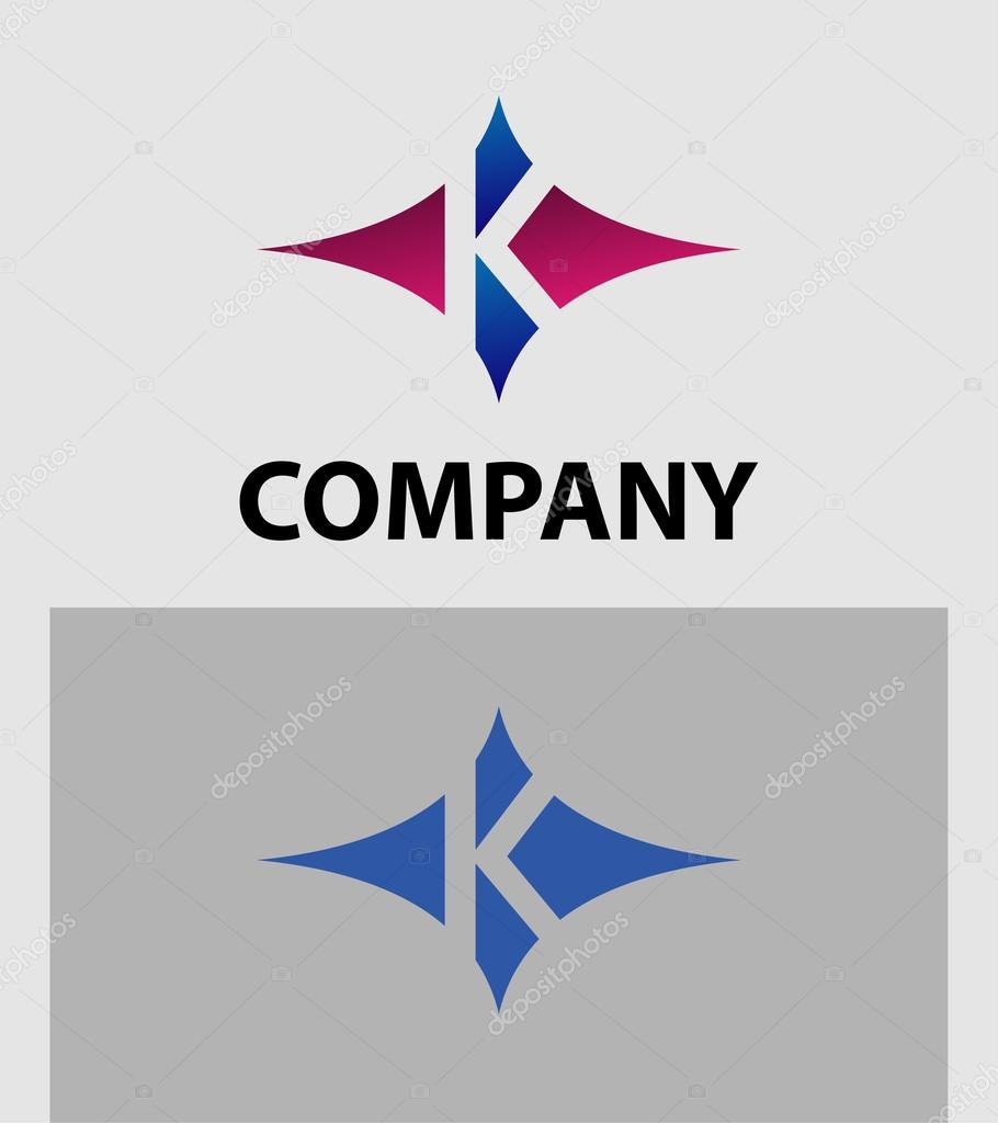 Letter K logo with star icon