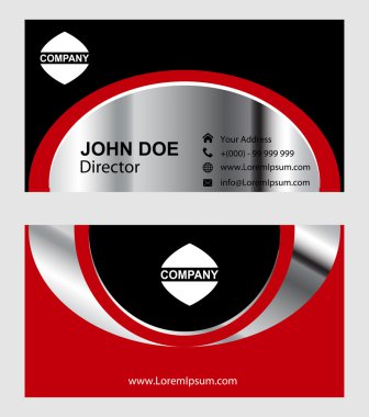 Kartvizit siyah ve kırmızı