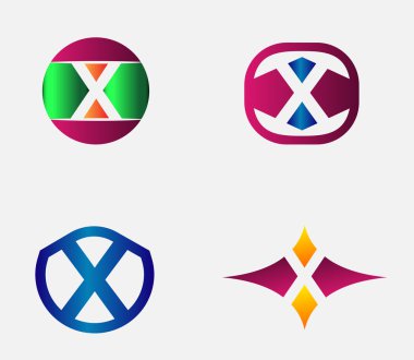 Mektup X Logo vektör alfabe tasarım öğe şablonu
