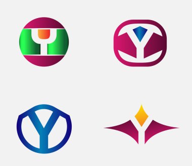 Mektup Y Logo vektör alfabe tasarım öğe şablonu