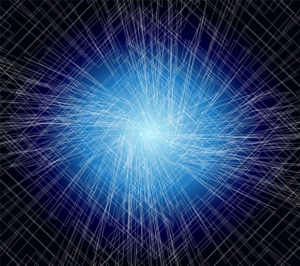 Fond abstrait vectoriel de l'explosion d'étoiles bleues — Image vectorielle