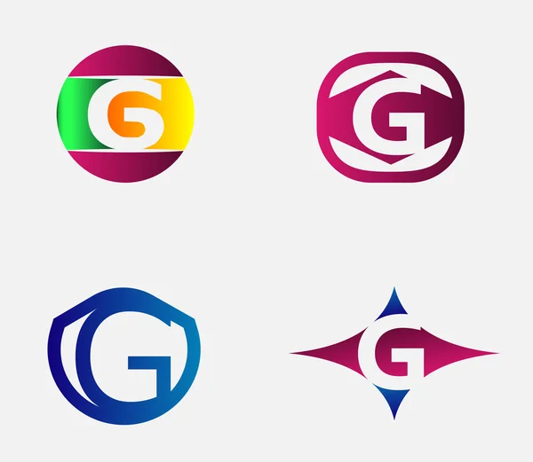 Набір елементів шаблонів літери G логотипу. Збірка векторних знаків — стоковий вектор