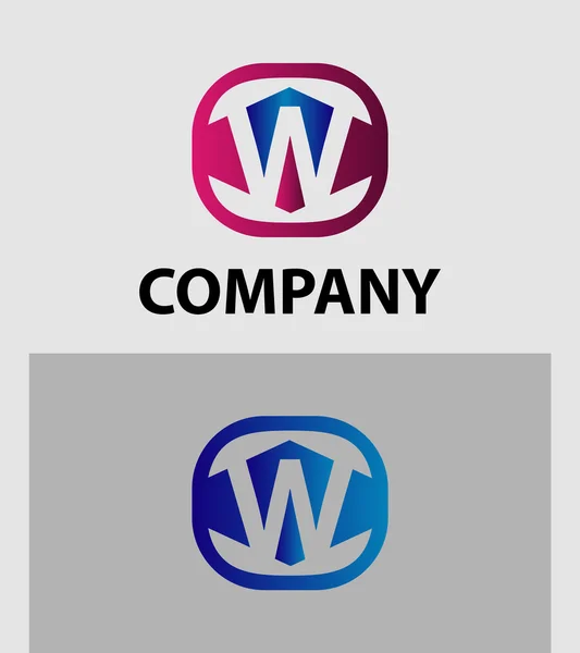 Letter W logo pictogram sjabloon ontwerpelementen. Vector kleur teken — Stockvector