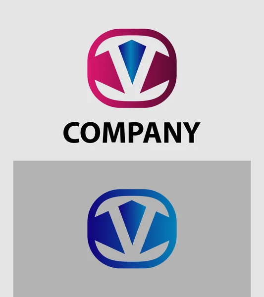 Buchstabe v Logo-Symbol-Design-Vorlagen-Elemente. Vektor-Farbzeichen — Stockvektor