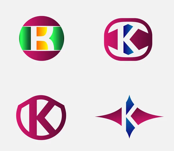 Abstracte K ronde logo ontwerpsjabloon. Vector creatieve symbool — Stockvector