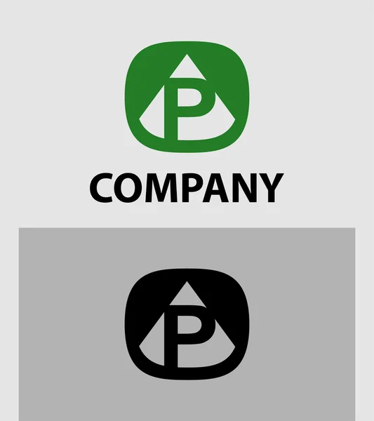 Symbole de l'emblème P. Concept d'entreprise créatif . — Image vectorielle