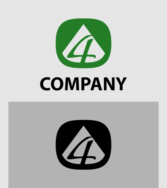 Abstrakte Zahl 4 Logo-Symbol-Set — Stockvektor