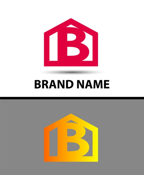 Логотип літери b з домашньою піктограмою — стоковий вектор