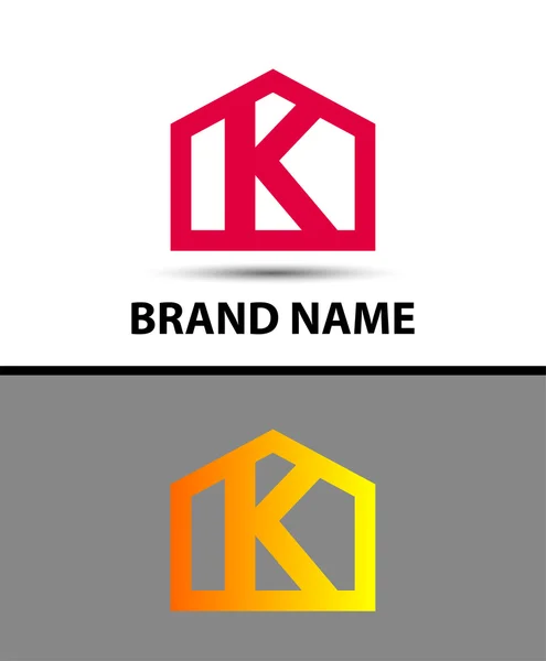 Letter k logo, real estate symbol — Stock Vector