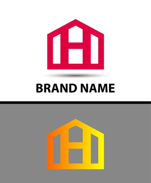 Lettre H logo, symbole immobilier — Image vectorielle