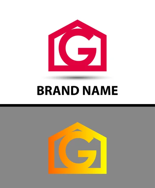 Carta g logotipo com ícone de casa —  Vetores de Stock